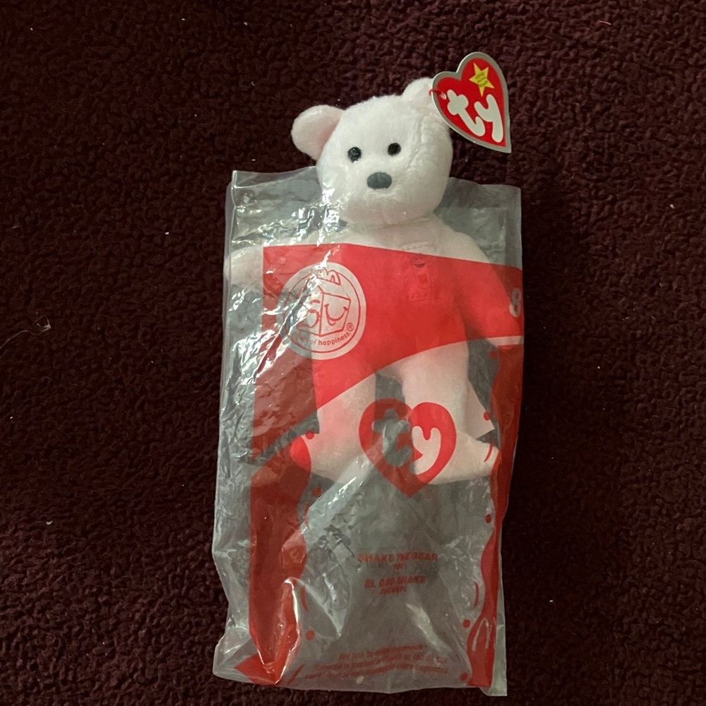 Ty SHAKE THE BEAR #8 25 Anniv 2004 Happy Meal TEENIE BEANIES BEAR